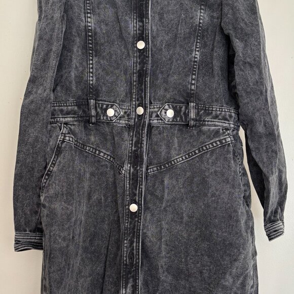 Sezane Alberta Denim Dress Grey Black (size 46/XL) - Picture 3 of 5